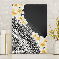 Tahiti Plumeria Tribal Pattern Canvas Wall Art Wave Style Black LT05 Without Frame Black - Polynesian Pride