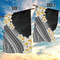 Tahiti Plumeria Tribal Pattern Garden Flag Wave Style Black LT05 - Polynesian Pride