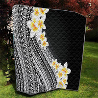 Tahiti Plumeria Tribal Pattern Quilt Wave Style Black LT05 - Polynesian Pride