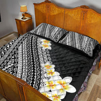 Tahiti Plumeria Tribal Pattern Quilt Bed Set Wave Style Black LT05 - Polynesian Pride