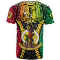 Vanuatu T Shirt Vanuatuan Coat Of Arms Mix Pig Tusk Poynesian Pattern LT05 - Polynesian Pride