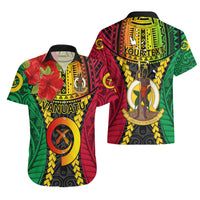 Personalized Vanuatu Hawaiian Shirt Vanuatuan Coat Of Arms Mix Pig Tusk Poynesian Pattern LT05 - Polynesian Pride