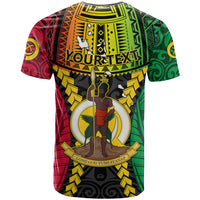Personalized Vanuatu T Shirt Vanuatuan Coat Of Arms Mix Pig Tusk Poynesian Pattern LT05 - Polynesian Pride
