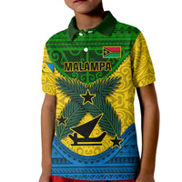 Personalized Vanuatu Malampa Province Kid Polo Shirt Coat Of Arms And Namele Fern Polynesian Pattern LT05 Kid Yellow - Polynesian Pride