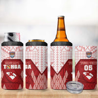 Custom Tonga Rugby 4 in 1 Can Cooler Tumbler 2023 Pacific Championships Kupesi Ngatu Mate Maa