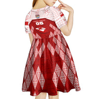 Custom Tonga Rugby Kid Short Sleeve Dress 2023 Pacific Championships Kupesi Ngatu Mate Maa LT05 - Polynesian Pride