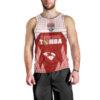 Custom Tonga Rugby Men Tank Top 2023 Pacific Championships Kupesi Ngatu Mate Maa LT05 - Polynesian Pride