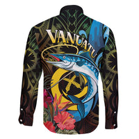 Vanuatu Fishing Family Matching Off Shoulder Short Dress and Hawaiian Shirt It's Time To Fish LT05 - Polynesian Pride