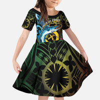 Vanuatu Fishing Kid Short Sleeve Dress It's Time To Fish