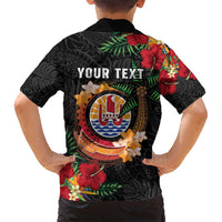 Personalised French Polynesia Outrigger Canoe Race Family Matching Off Shoulder Maxi Dress and Hawaiian Shirt Tropical Vibe LT05 - Polynesian Pride