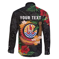 Personalised French Polynesia Outrigger Canoe Race Family Matching Off Shoulder Maxi Dress and Hawaiian Shirt Tropical Vibe LT05 - Polynesian Pride
