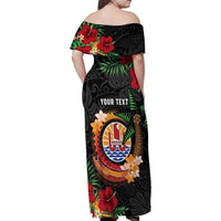Personalised French Polynesia Outrigger Canoe Race Family Matching Off Shoulder Maxi Dress and Hawaiian Shirt Tropical Vibe LT05 - Polynesian Pride