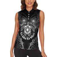Aotearoa Toitu Te Tiriti Women Sleeveless Polo Shirt Ka Mua Ka Muri