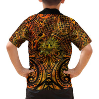 New Zealand Tamanuitera The Sun Family Matching Summer Maxi Dress and Hawaiian Shirt Maori Pattern LT05 - Polynesian Pride