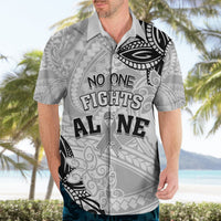 Personalised Polynesia Brain Cancer Hawaiian Shirt No One Fights Alone LT05 - Polynesian Pride