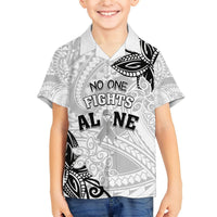 Personalised Polynesia Brain Cancer Hawaiian Shirt No One Fights Alone LT05 - Polynesian Pride