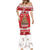 Personalised New Zealand Christmas In July Mermaid Dress Maori Kiwi Xmas Tree - Red LT05 - Polynesian Pride