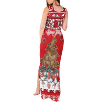 Personalised New Zealand Christmas In July Tank Maxi Dress Maori Kiwi Xmas Tree - Red LT05 - Polynesian Pride