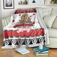 New Zealand July Christmas Blanket Maori Kiwi Xmas Tree - White