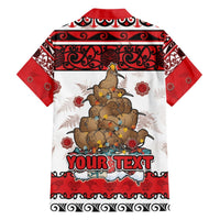 Personalised New Zealand July Christmas Hawaiian Shirt Maori Kiwi Xmas Tree - White LT05 - Polynesian Pride