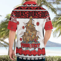 Personalised New Zealand July Christmas Hawaiian Shirt Maori Kiwi Xmas Tree - White LT05 - Polynesian Pride