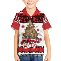 Personalised New Zealand July Christmas Hawaiian Shirt Maori Kiwi Xmas Tree - White LT05 - Polynesian Pride