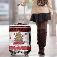 New Zealand July Christmas Luggage Cover Maori Kiwi Xmas Tree - White