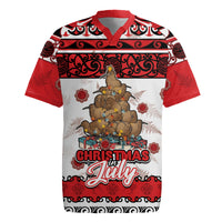 Personalised New Zealand July Christmas Rugby Jersey Maori Kiwi Xmas Tree - White LT05 White - Polynesian Pride