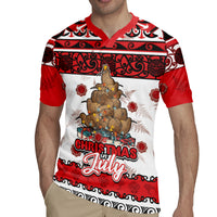 Personalised New Zealand July Christmas Rugby Jersey Maori Kiwi Xmas Tree - White LT05 - Polynesian Pride