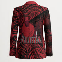Hawaii King Kamehameha Blazer With Hawaiian Ipu Motifs Red Version