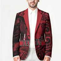Hawaii King Kamehameha Blazer With Hawaiian Ipu Motifs Red Version