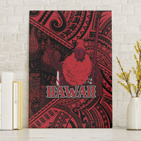 Hawaii King Kamehameha Canvas Wall Art With Hawaiian Ipu Motifs Red Version