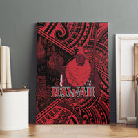 Hawaii King Kamehameha Canvas Wall Art With Hawaiian Ipu Motifs Red Version