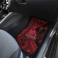 Hawaii King Kamehameha Car Mats With Hawaiian Ipu Motifs Red Version