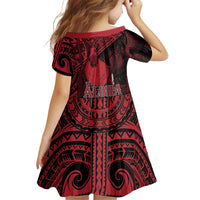Hawaii King Kamehameha Family Matching Off Shoulder Maxi Dress and Hawaiian Shirt With Hawaiian Ipu Motifs Red Version LT05 - Polynesian Pride