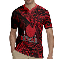 Hawaii King Kamehameha Rugby Jersey With Hawaiian Ipu Motifs Red Version