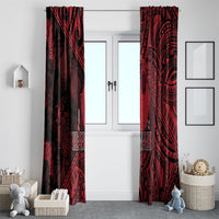 Hawaii King Kamehameha Window Curtain With Hawaiian Ipu Motifs Red Version