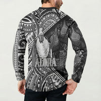 Hawaii King Kamehameha Button Sweatshirt With Hawaiian Ipu Motifs Black Version