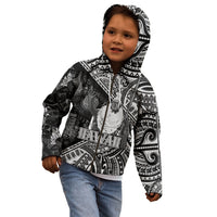 Hawaii King Kamehameha Kid Hoodie With Hawaiian Ipu Motifs Black Version