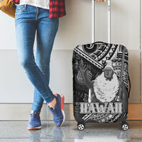 Hawaii King Kamehameha Luggage Cover With Hawaiian Ipu Motifs Black Version