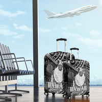 Hawaii King Kamehameha Luggage Cover With Hawaiian Ipu Motifs Black Version
