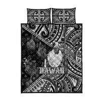 Hawaii King Kamehameha Quilt Bed Set With Hawaiian Ipu Motifs Black Version