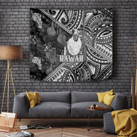 Hawaii King Kamehameha Tapestry With Hawaiian Ipu Motifs Black Version