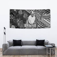 Hawaii King Kamehameha Tapestry With Hawaiian Ipu Motifs Black Version