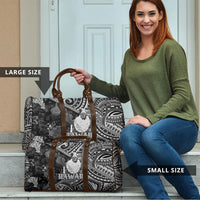 Hawaii King Kamehameha Travel Bag With Hawaiian Ipu Motifs Black Version