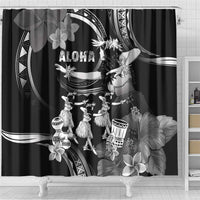 Hawaii Beautiful Hula Dancers Shower Curtain With Ipu Keke And Pahu Drum LT05 - Polynesian Pride