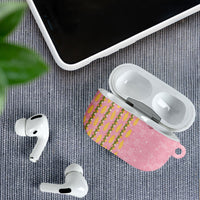 Hawaii Shell Tiare Anthurium Heliconia Lei AirPods Case With Tapa Pattern Baby Pink