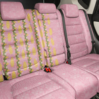 Hawaii Shell Tiare Anthurium Heliconia Lei Back Car Seat Cover With Tapa Pattern Baby Pink
