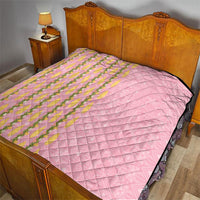 Hawaii Shell Tiare Anthurium Heliconia Lei Quilt With Tapa Pattern Baby Pink