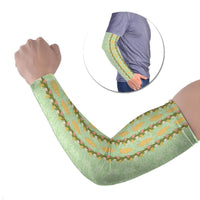 Hawaii Shell Tiare Anthurium Heliconia Lei Arm Sleeves With Tapa Pattern Baby Green